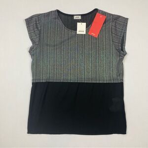 NWT Pimkie French Striped Glitter Sheer Blouse